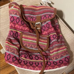 Bohemian Pink and Brown Women's Backpack